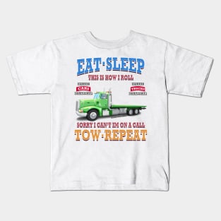 Eat Sleep Tow Repeat Tow Truck Towing Novelty Gift Kids T-Shirt